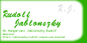 rudolf jablonszky business card